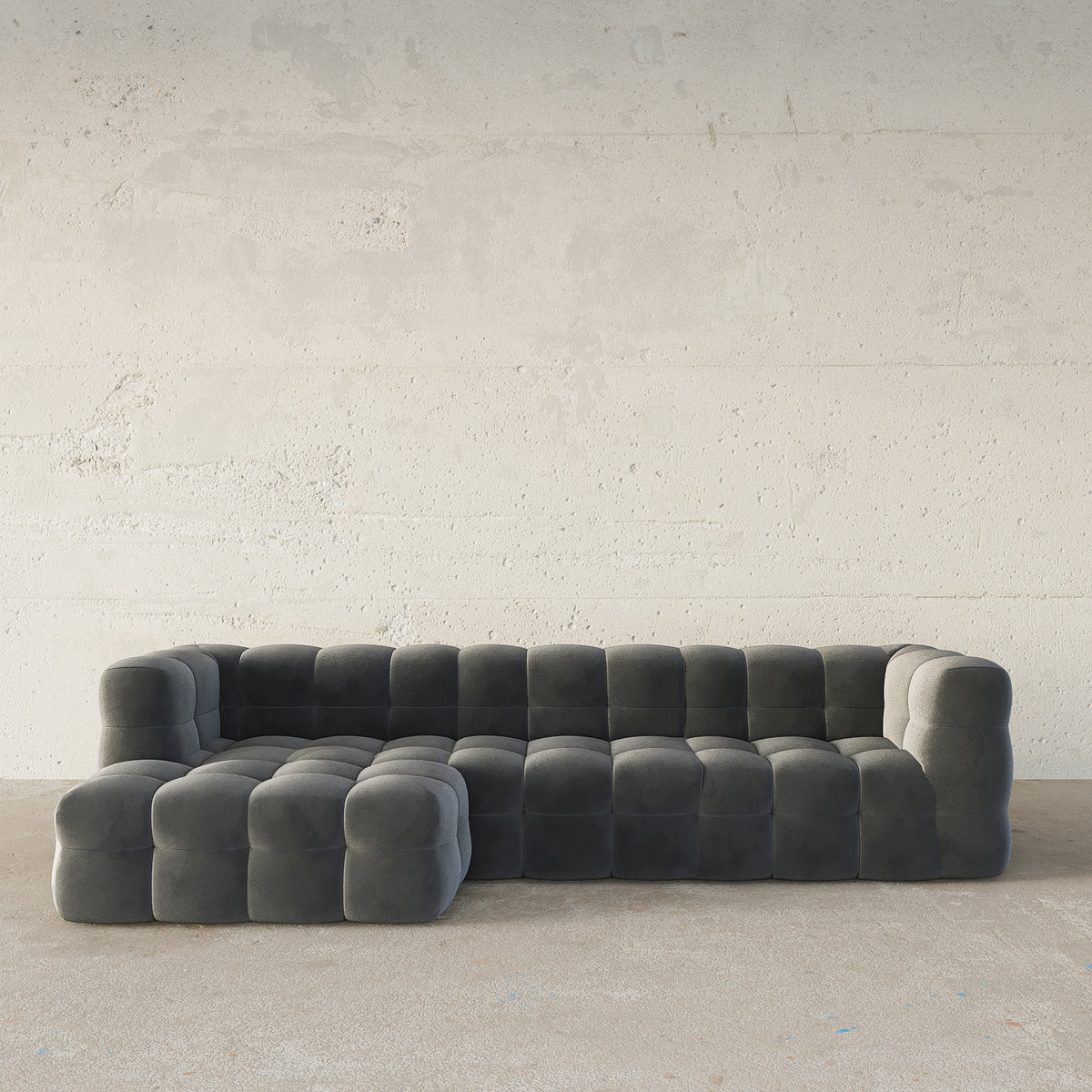 Boxen L-Shape Sofa / Cotton Velvet