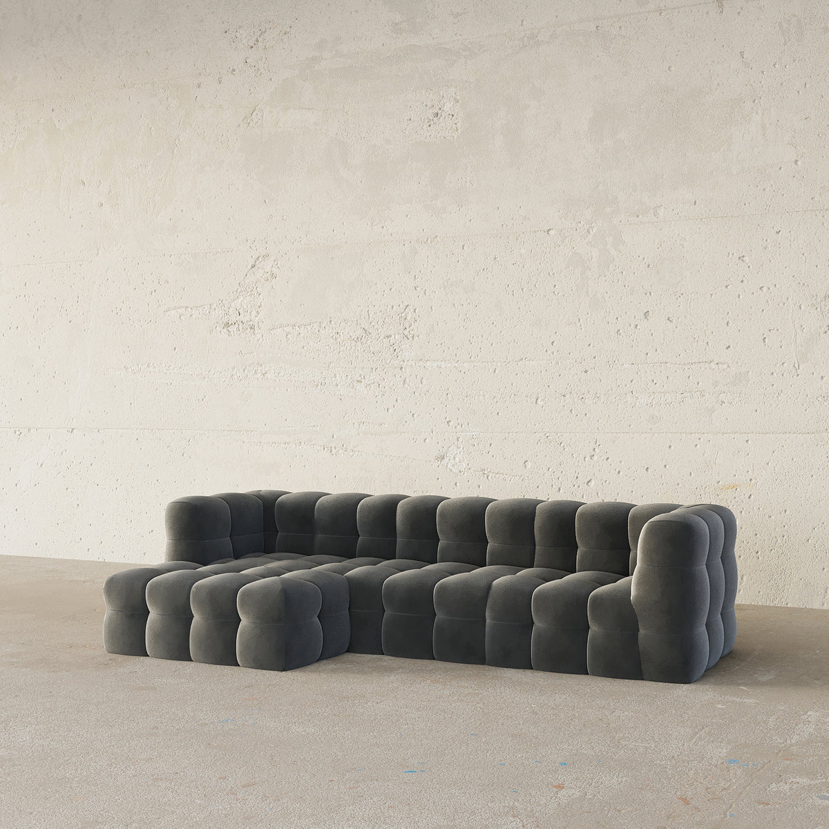 Boxen L-Shape Sofa / Cotton Velvet