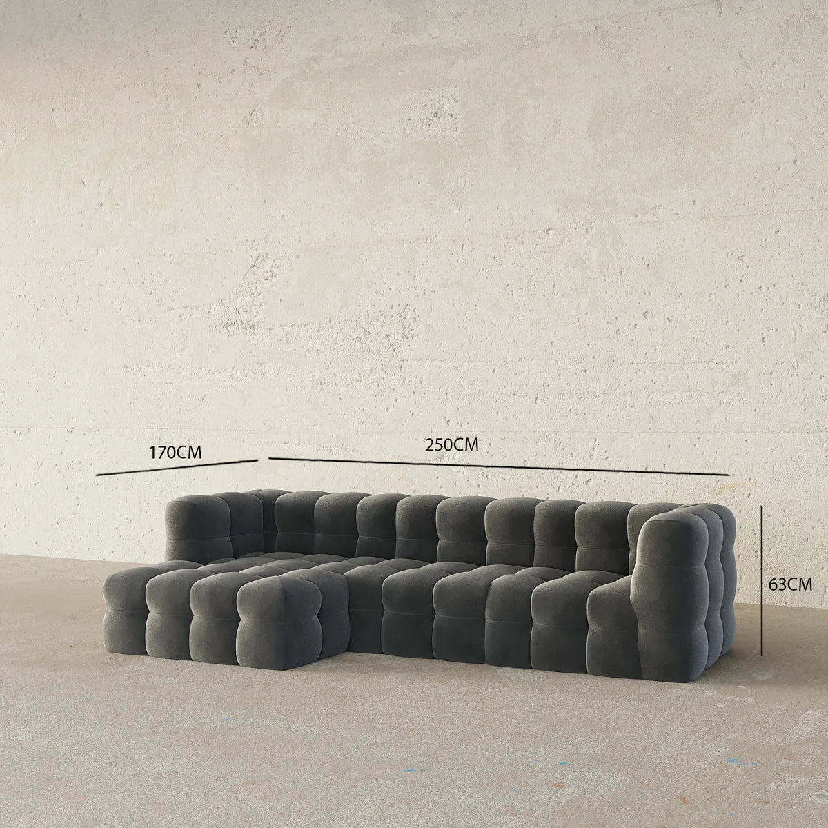 Boxen L-Shape Sofa / Cotton Velvet