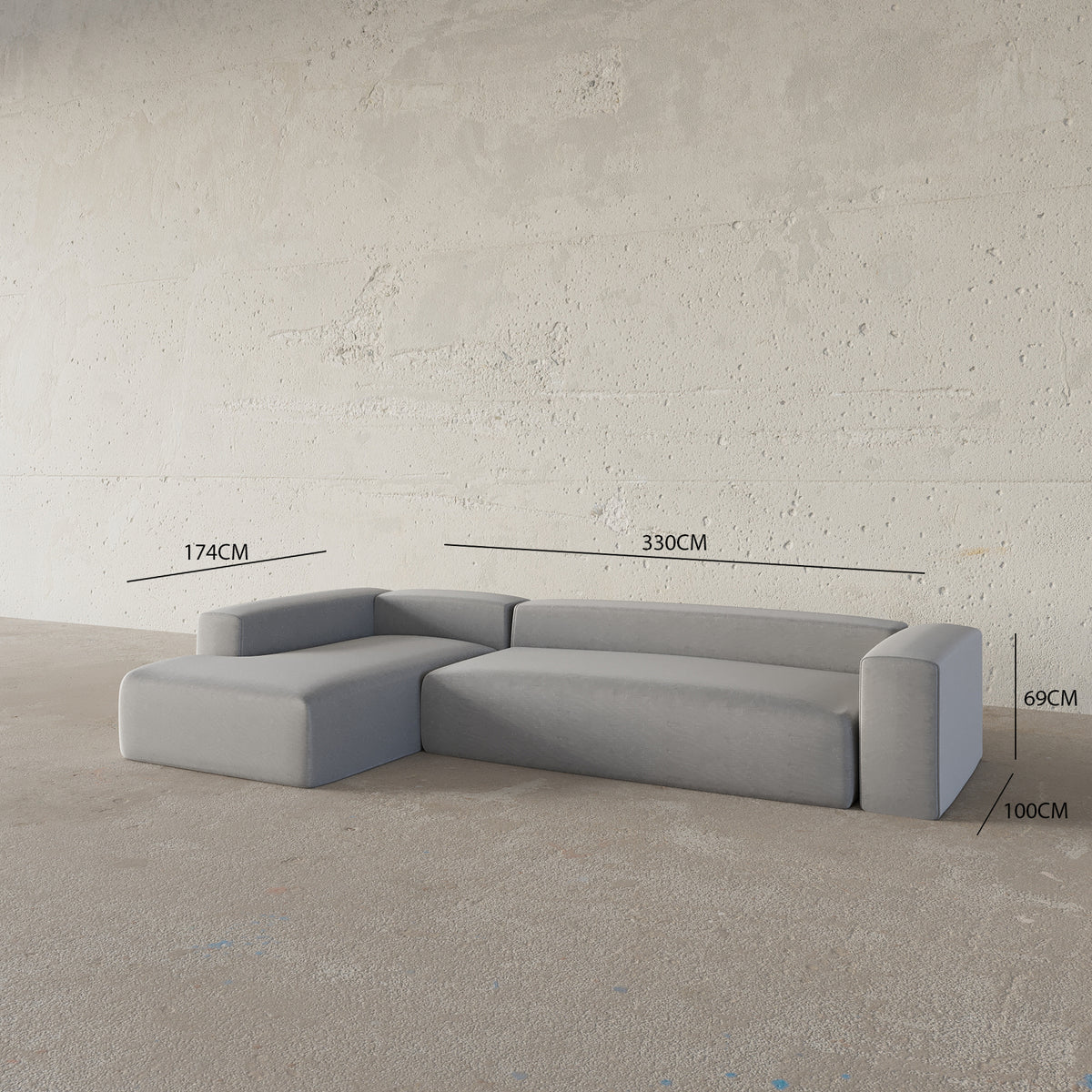 Mexico Design / 3S. Straight Arm L-Shape Sofa