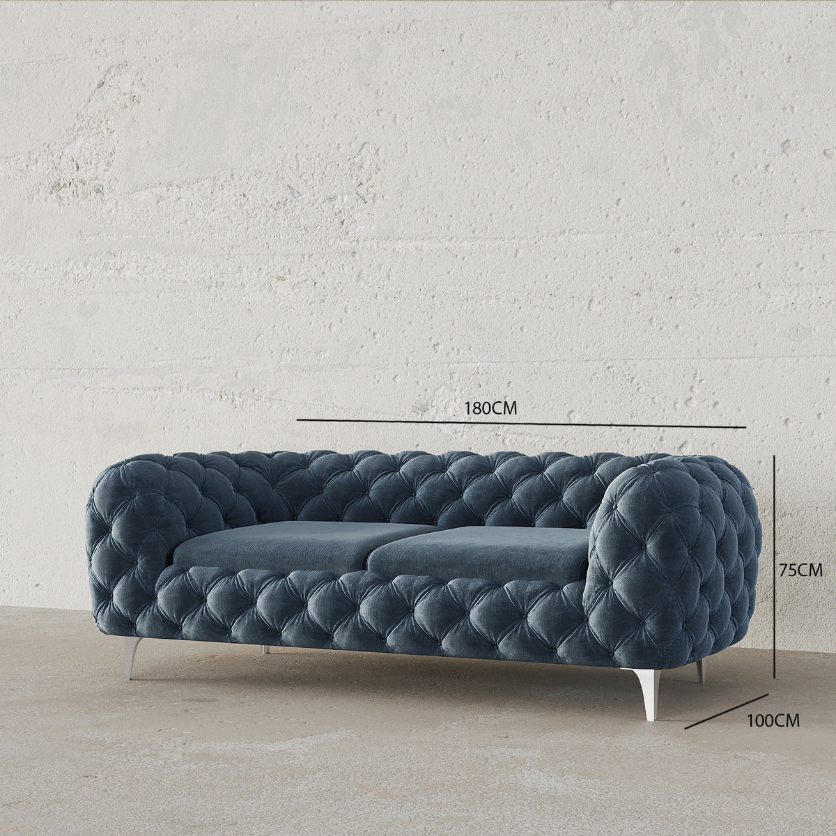 Tufted Chesterfield Sofa / Velvet Upholstery