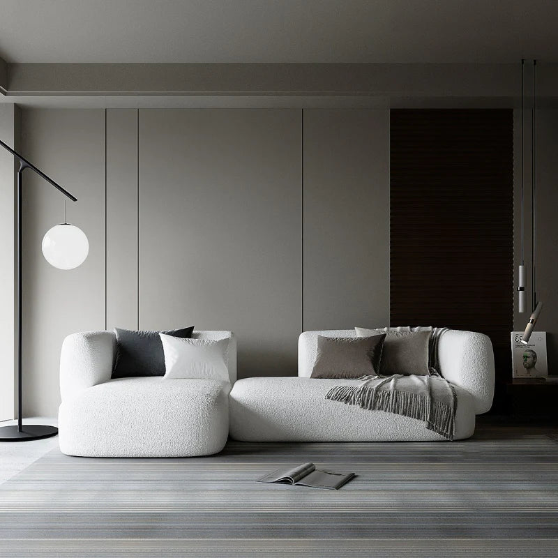 Ora L-Shape Sofa / Premium White Boucle