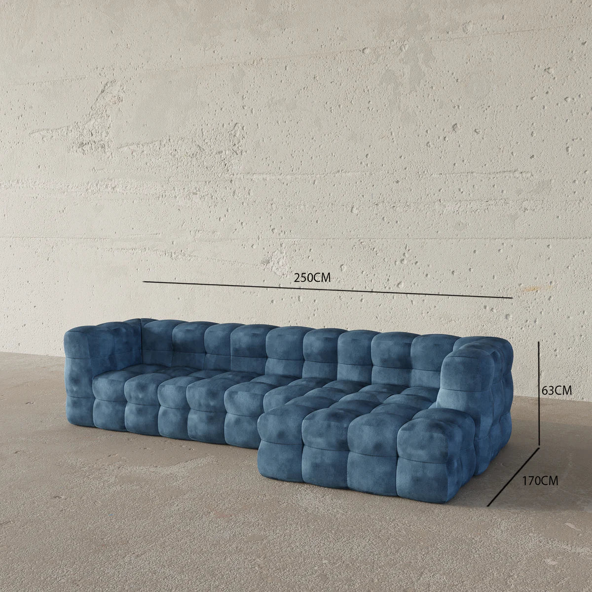 Boxen L-Shape Sofa / Cotton Velvet