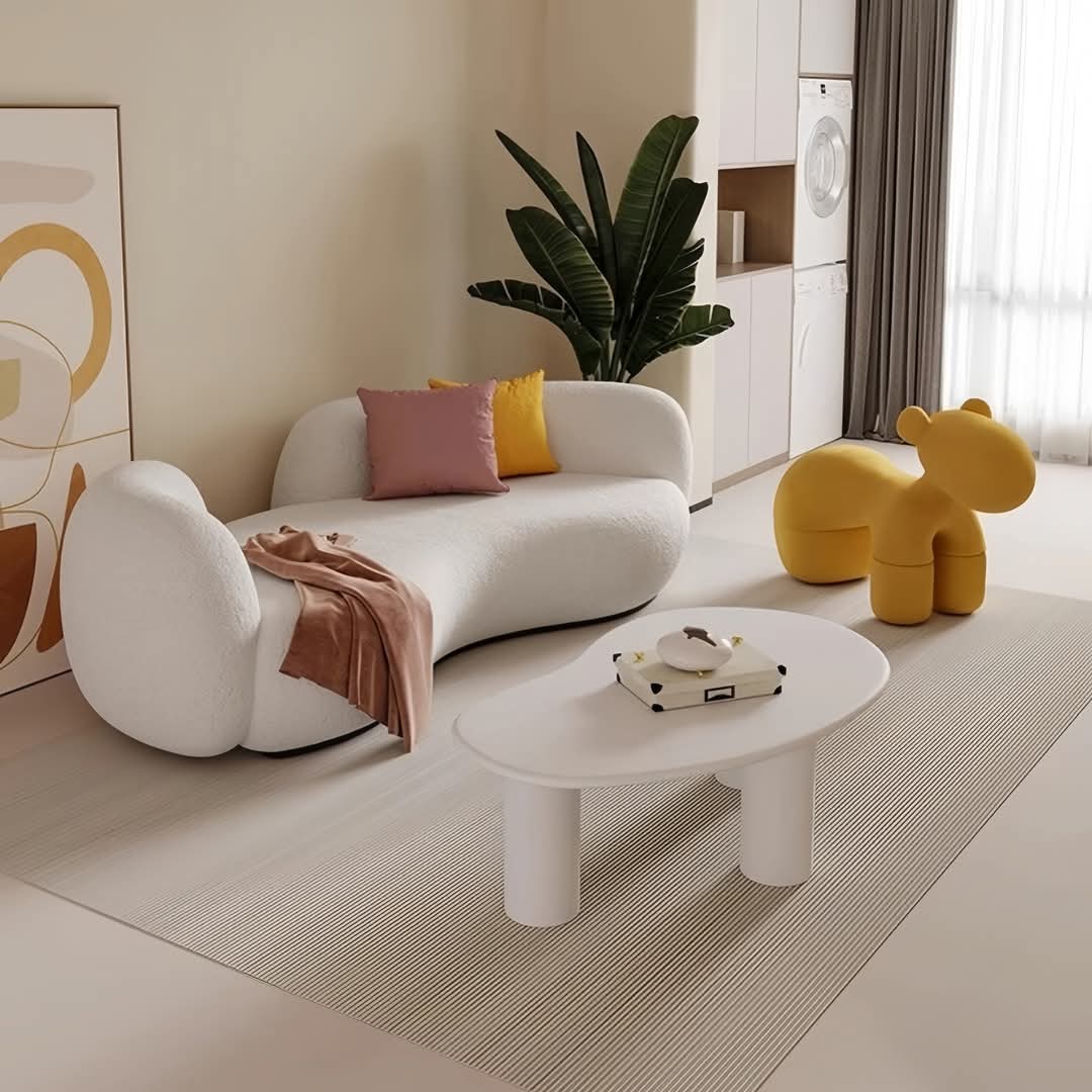 Comfy Sofa 3S / White Boucle