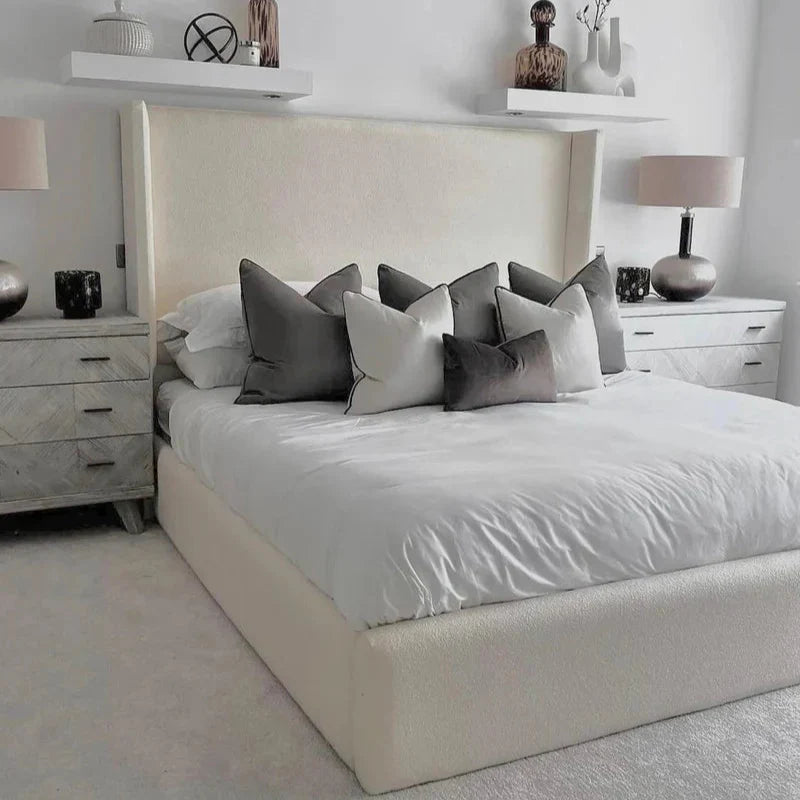 Alessia Boucle Winged Bed Frame