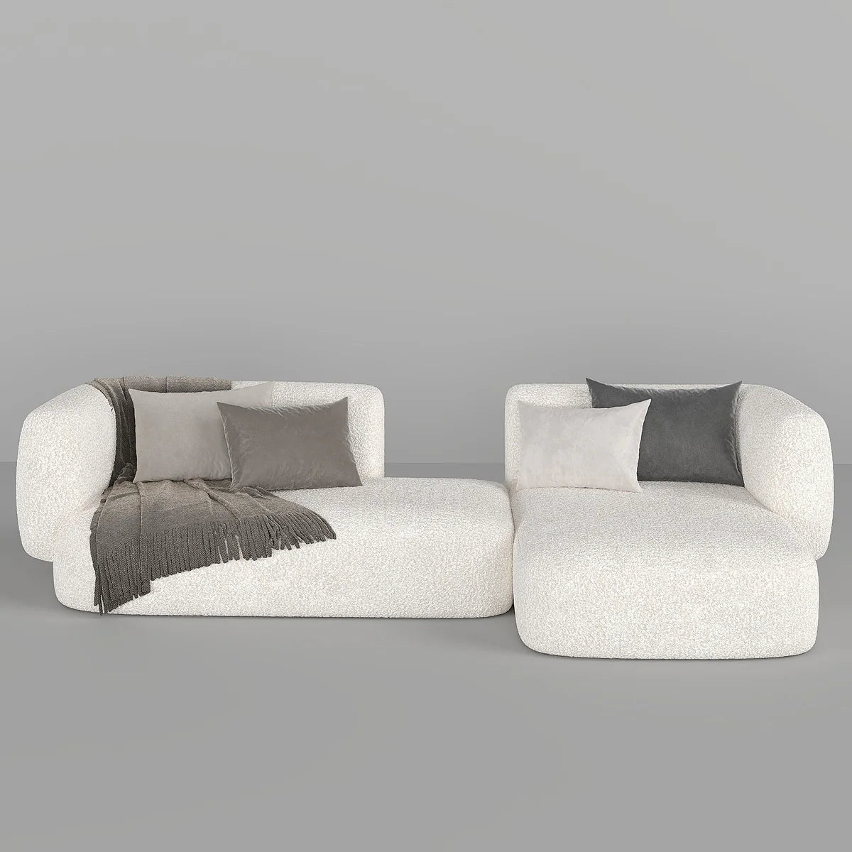 Ora L-Shape Sofa / Premium White Boucle