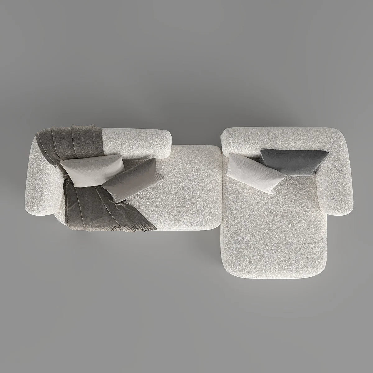 Ora L-Shape Sofa / Premium White Boucle
