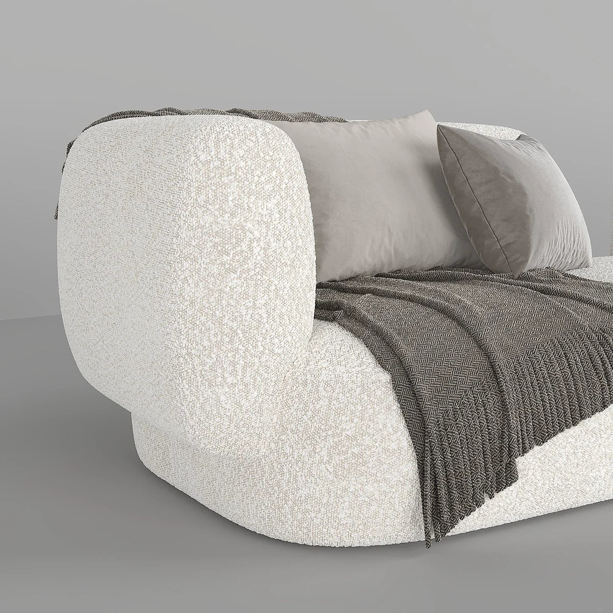 Ora L-Shape Sofa / Premium White Boucle