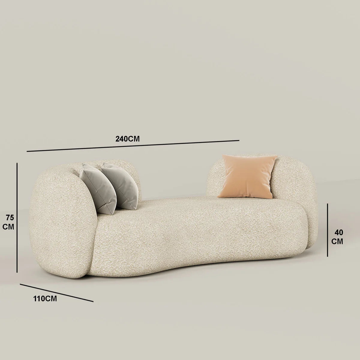 Ora Sofa 3S / Beige Boucle