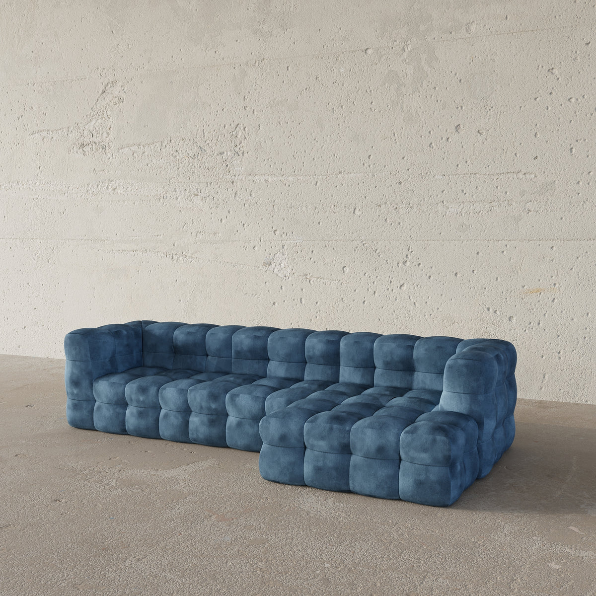 Boxen L-Shape Sofa / Cotton Velvet