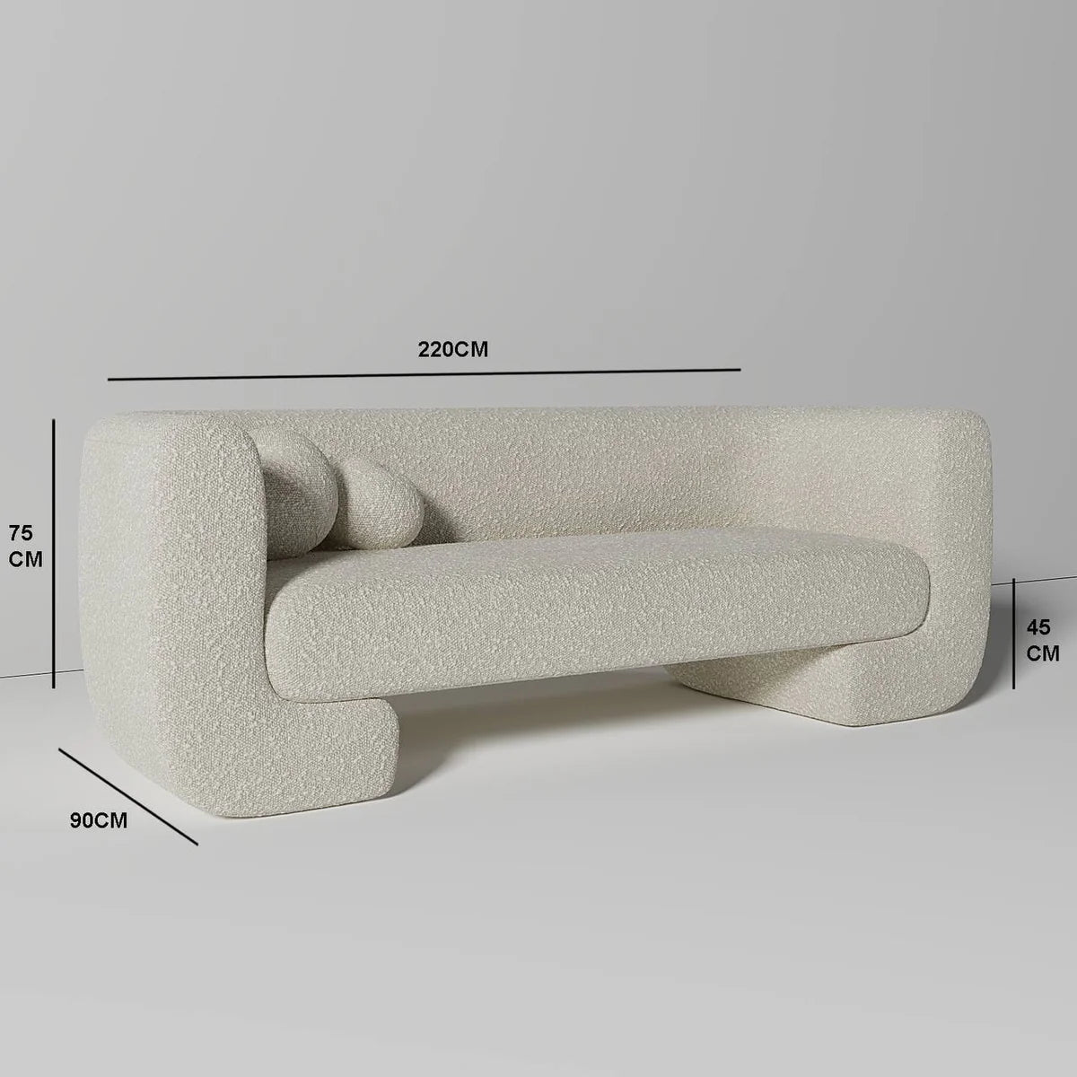 Retreat Modular Sofa 3S / Off-White Boucle