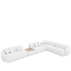 Capover L-Shaped Modular Sofa / White Boucle