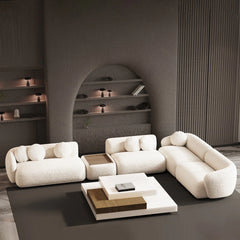 Capover L-Shaped Modular Sofa / White Boucle