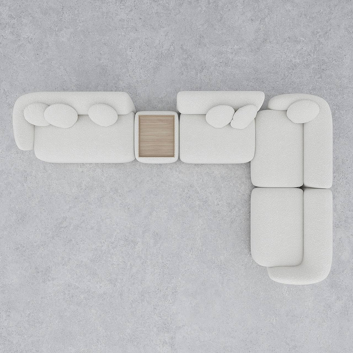 Capover L-Shaped Modular Sofa / White Boucle