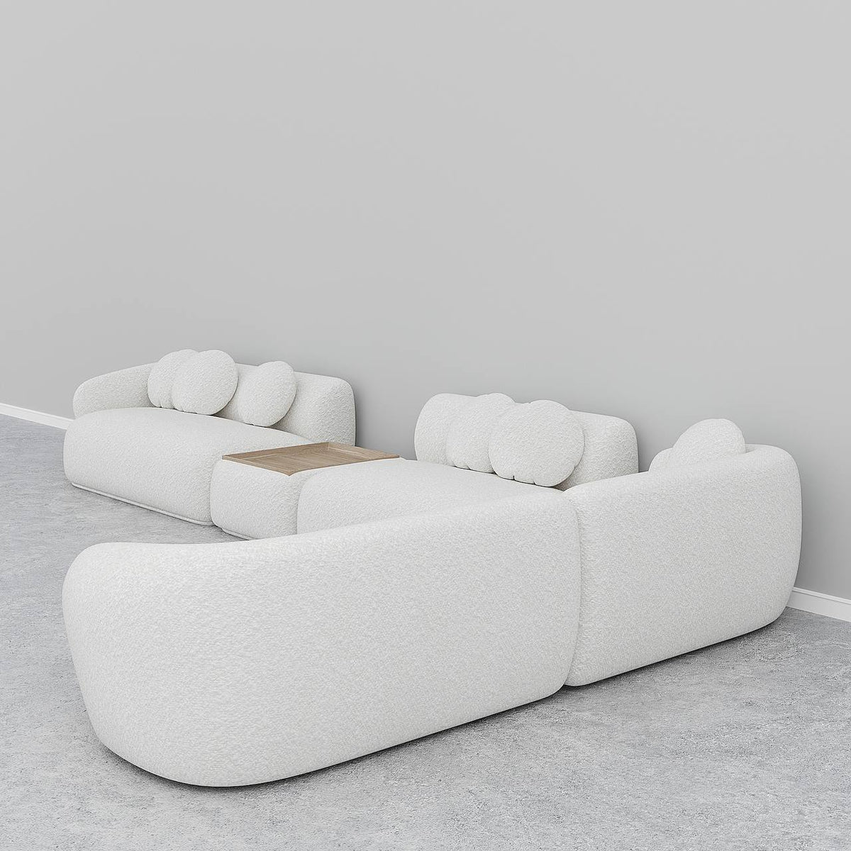 Capover L-Shaped Modular Sofa / White Boucle