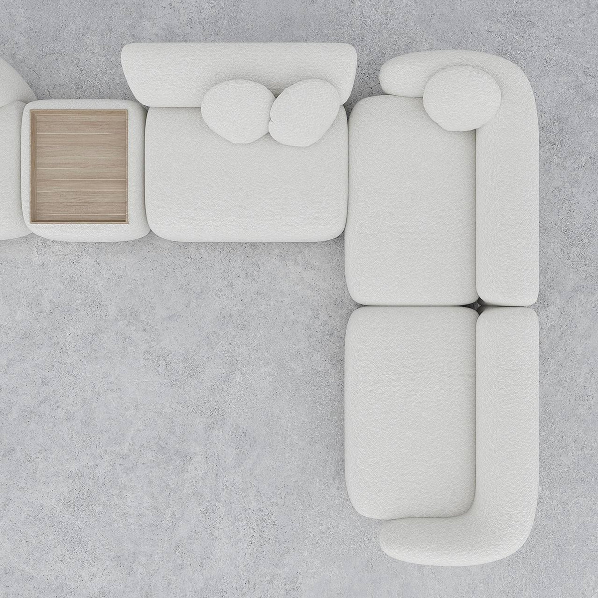 Capover L-Shaped Modular Sofa / White Boucle