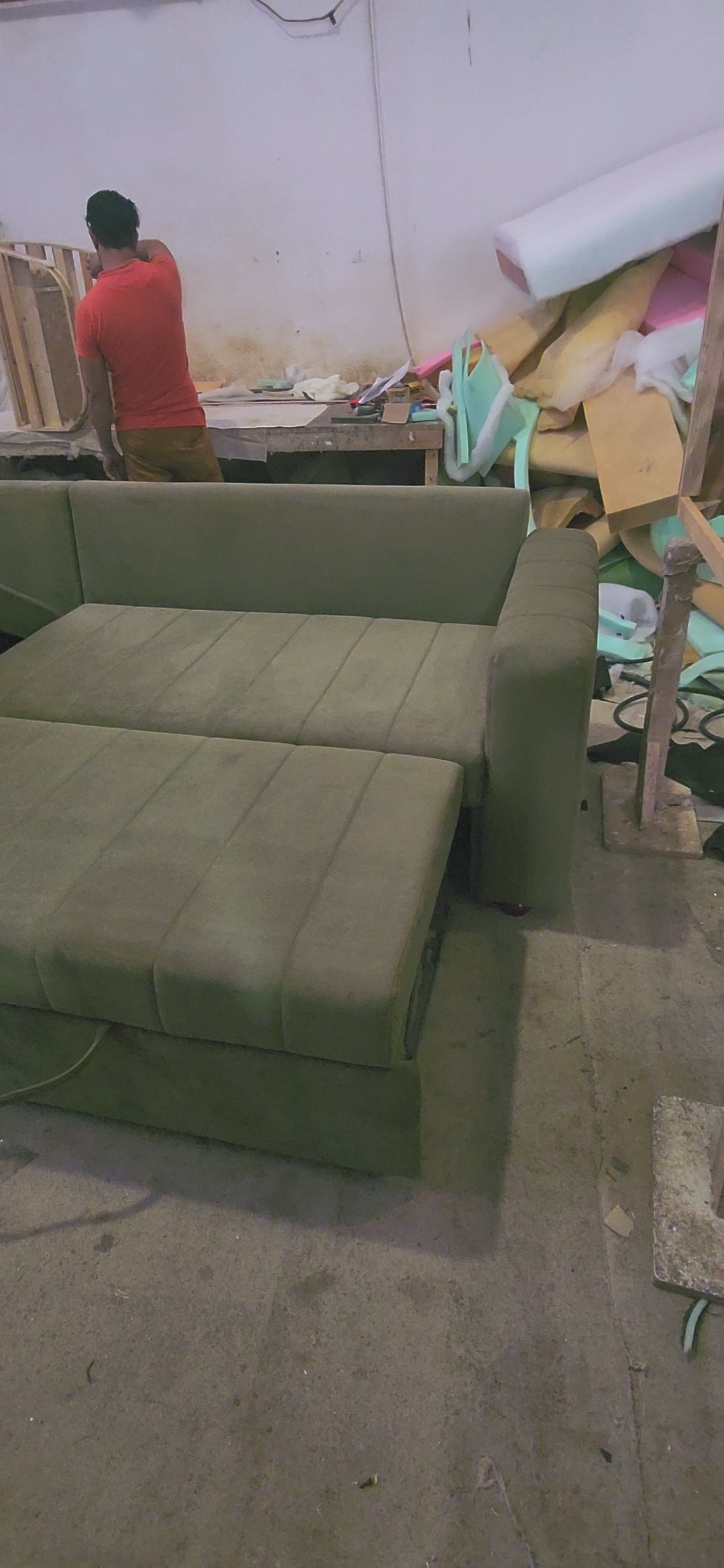 Velour Corner Sofabed / 280 X 170 CM