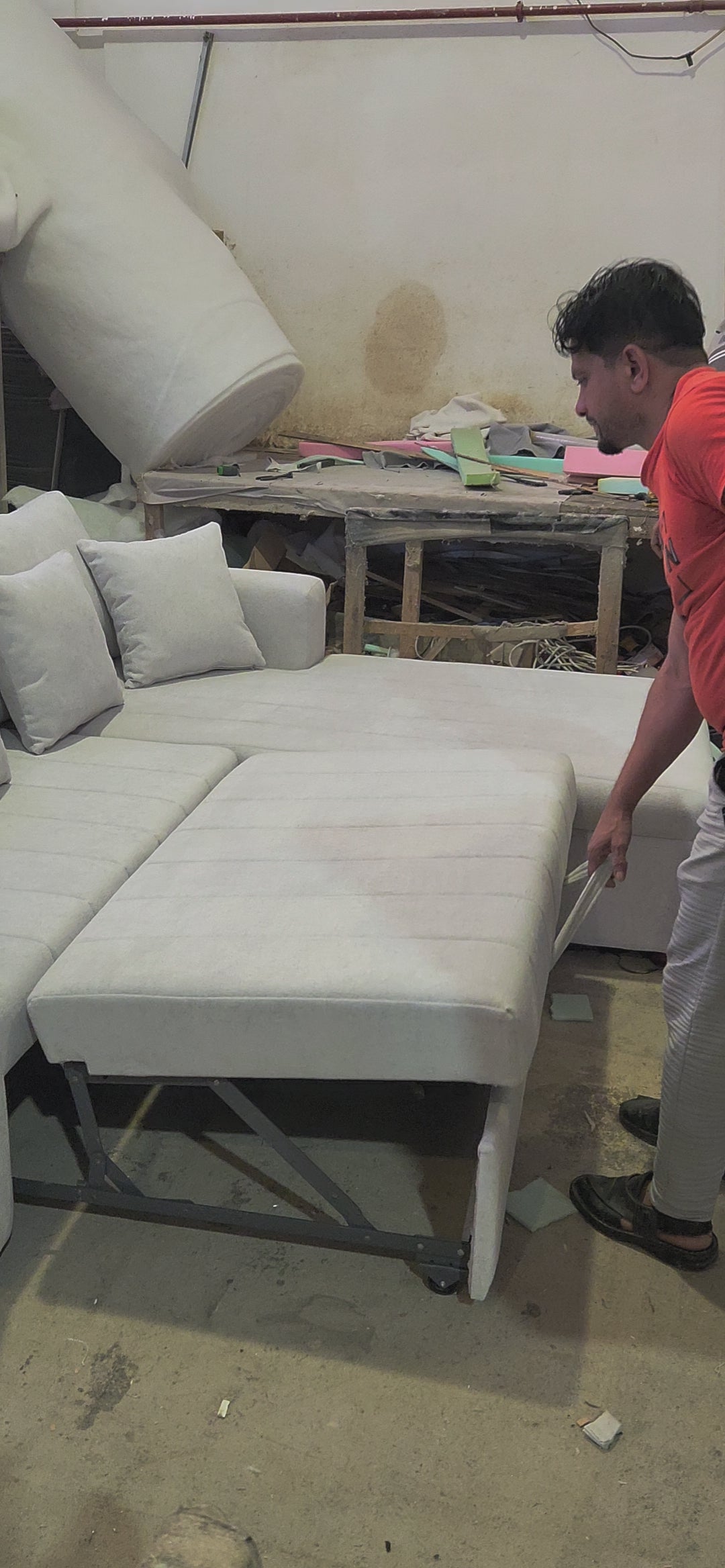 Velour Corner Sofabed / 280 X 170 CM